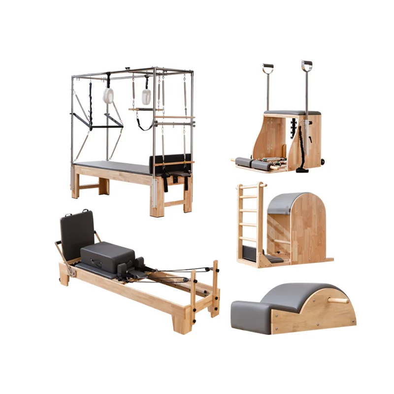 Pilates five-piece set, large fitness equipment, Cadillac bed correction device, Pilates oak five-piece set