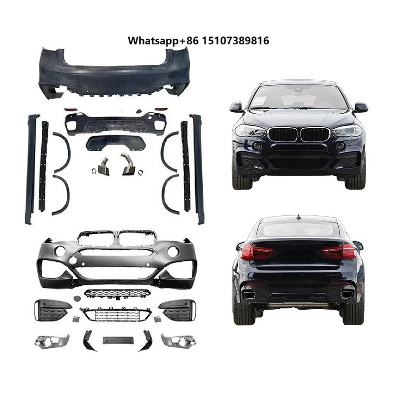 New 2015-2019 F16 for X6 Car Modification Upgrade M-Tech Body Kit Front/Rear Bumper Lip Side Skirt Wheel Arch Exhaust Tailpipe