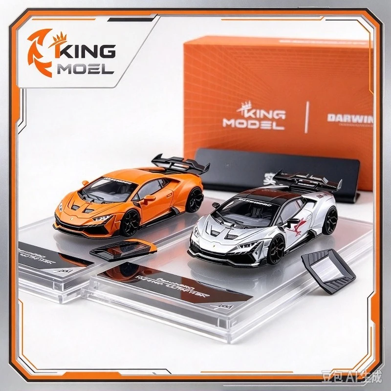 KING MODEL 1:64 Lamborghini Huracan Darwin Pro alloy die-casting car modelsmall proportion ornaments , adult collectible.