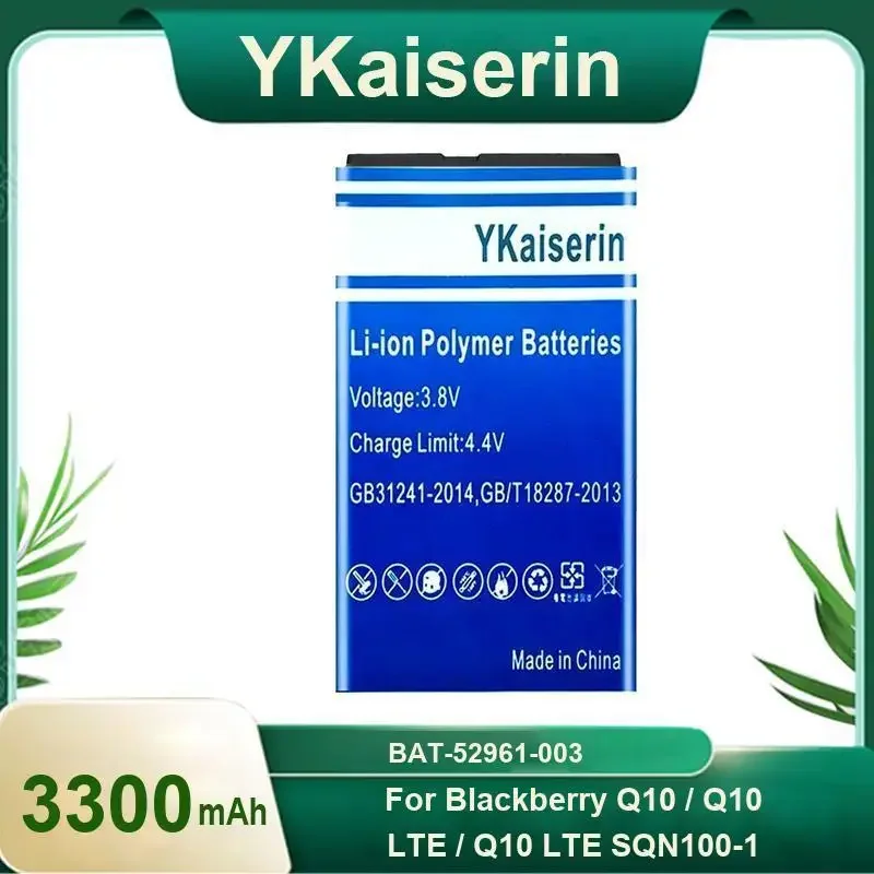 

YKaiserin Battery BAT-52961-003 3300mAh For Blackberry Q10 Q 10/ Q 10 LTE / Q10 LTE SQN100-1 Replacement Bateria