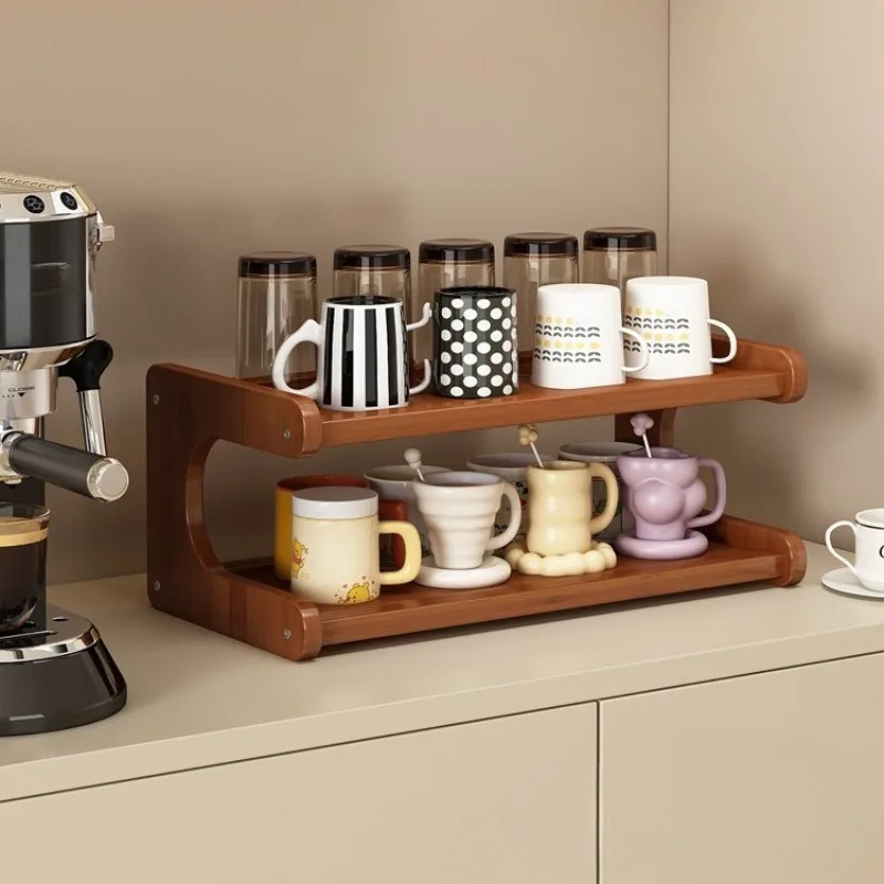 Cup storage rack, kitchen side cabinet, countertop, dining table, water cup, tea cup sundries, double-layer finishing rack