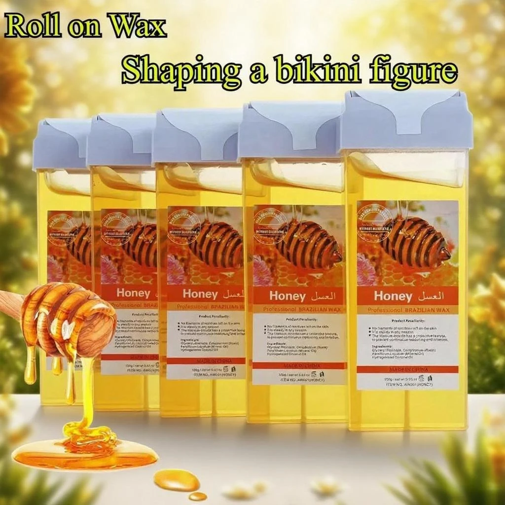 Aloe Rose Roll on Wax Roller Refill Painless Hair Removal Wax Cartridge Depilatory Wax Warmer For Bikini Body Hair Removal
