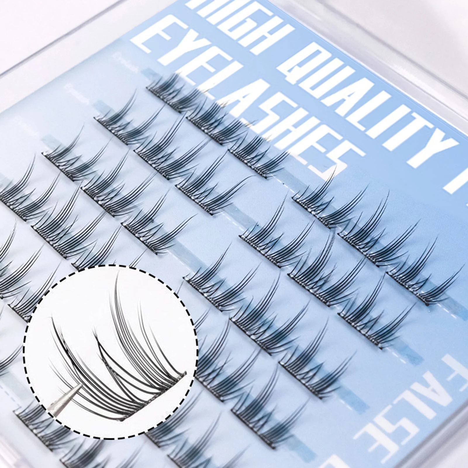 Extensões de cílios postiços finos, faça você mesmo, estilo de grupo de meninas kpop, clusters de cílios autoadesivos, cola livre, cílios individuais longos naturais