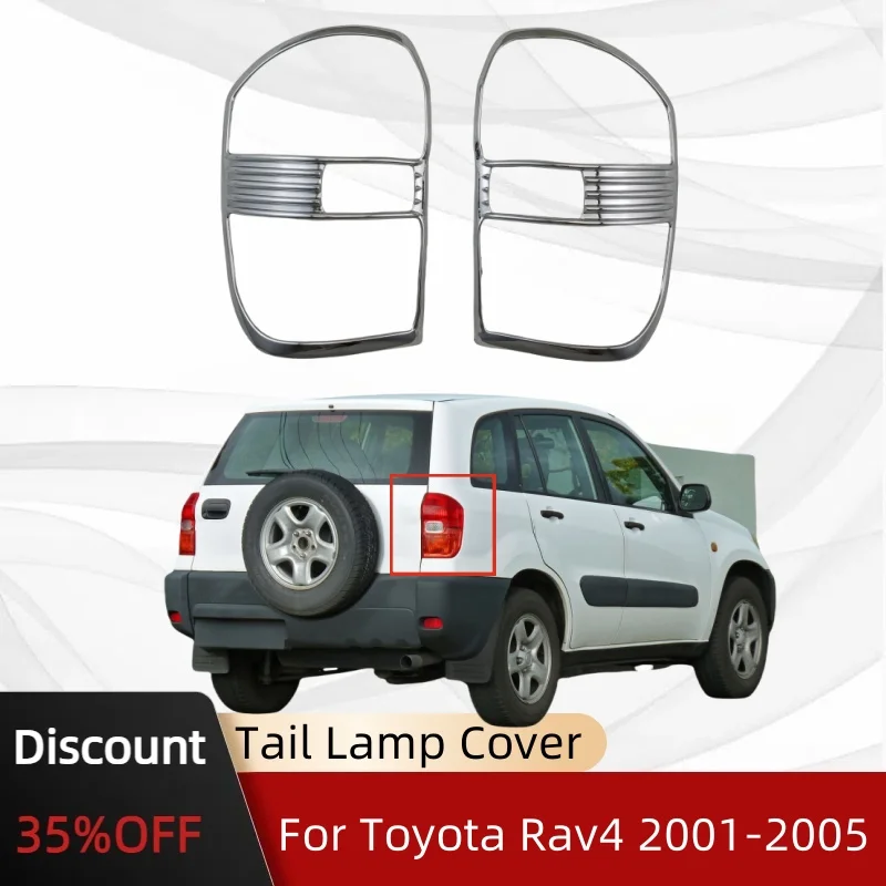 

2pcs Cars Accessories Chrome Tail Lamp Cover For Toyota Rav4 2001 2002 2003 2004 2005 Car Rear Lamp Stickers