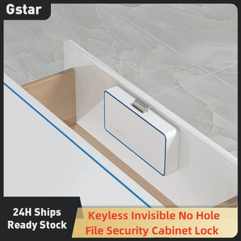 Smart Drawer Sensor Lock Keyless Invisible No Hole File Security Cabinet Lock Wardrobe Locks Drawer Switch Locker