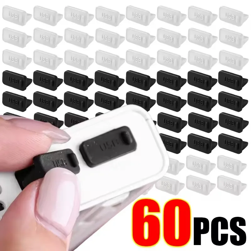 60/40/20/10 SZT. Zatyczki USB A do laptopów, notebooków, portów ładowania USB, silikonowe osłonki…