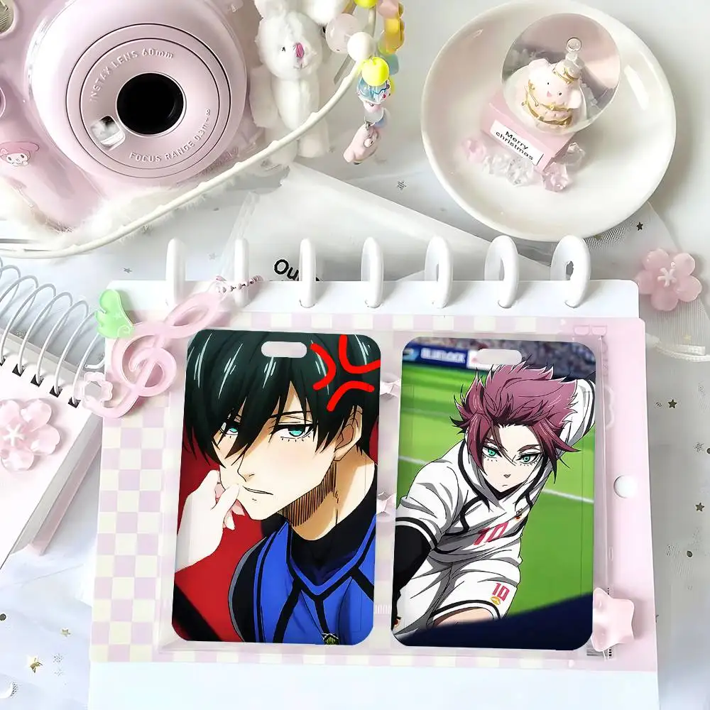Anime B-Blue Lock Funny NFC Contactless Sliding Card Sleeve For Student Cards, Bus Cards, ID Cards, And Work Permits