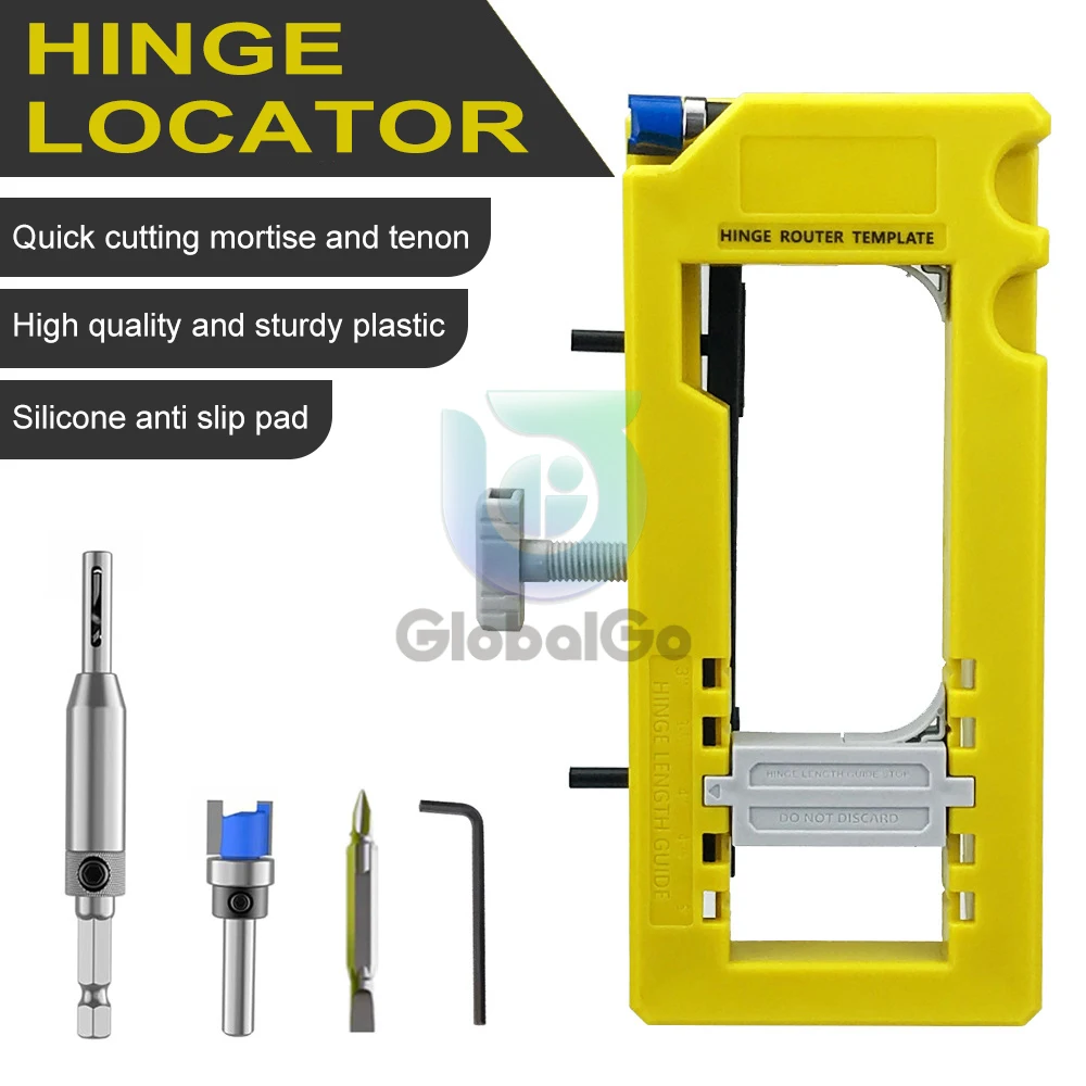 Door Hinge Jig Door Hinge Mortiser Hinge Installation Kit Door Hinge Router Template Positioner for 3-5 inch Hinges Mounting Jig