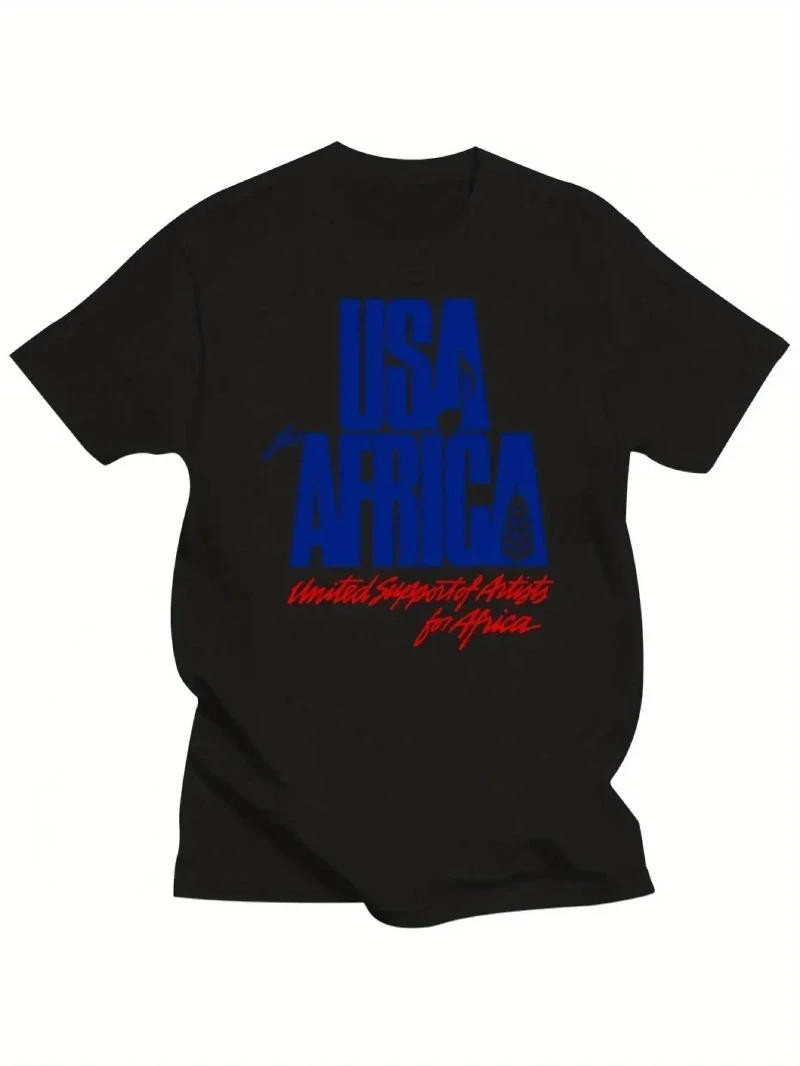 Men's T-shirt - We Are the World Anniversary Edition, American-African Collaborative Artist Design T-shirt, Classic Fit