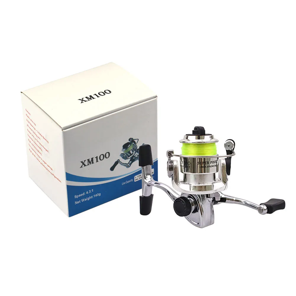 

Mini 100 Type Spinning Fishing Reel With Reversible Handle 4.3:1 Gear Ratio Fishing Tackle For Freshwater Saltwater