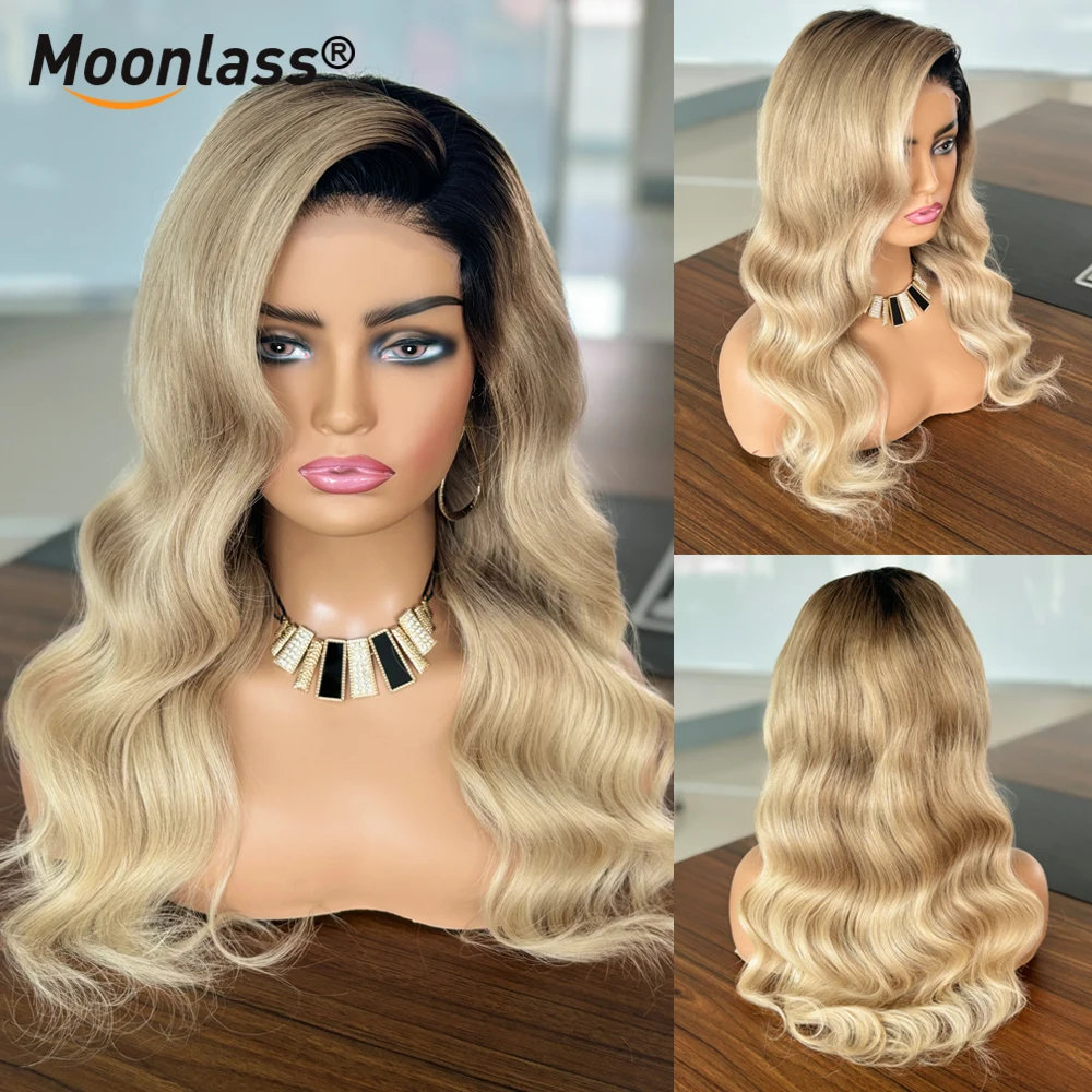 

Moonlass Ombre Cream Blonde 100% Human Hair 13x6 Lace Wig Body Wave Vanilla Blonde Balayage 200% Density Remy Wigs For Women