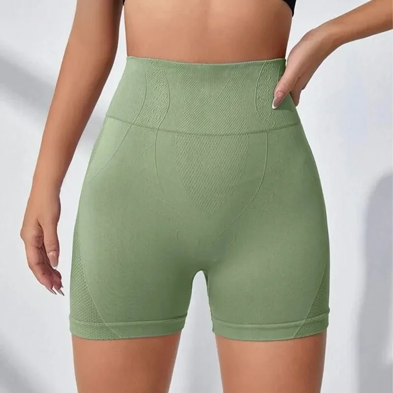 Women's High Waist Workout Shorts Butt Lifting Tummy Control Yoga Short Pants