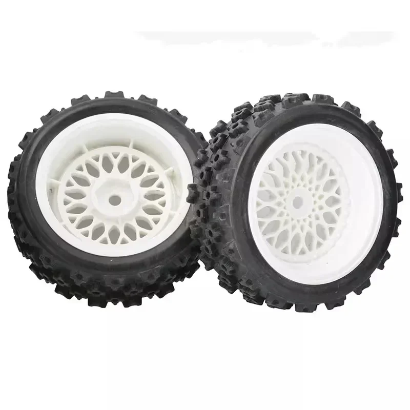 Pneu en caoutchouc collé de 12mm, jante de roues en plastique pour voiture de course de rallye RC TT-01 TT-02 XV-01 DF-03 TA06 PTG2 HPI WR8, pièces de mise à niveau, 4 pièces