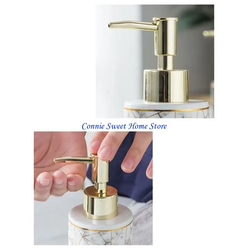

LXAF Marble Ceramic Lotion Dispenser 300ml 185mm Height Refillable Elegant for Hand Sanitizer & Shampoo Liquid Container