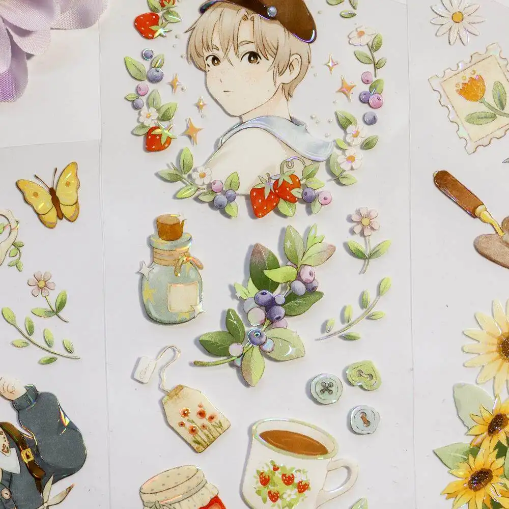 Catmint Teahouse Green Season Mountain Teen Boy Shell Light Pet and Paper Tape