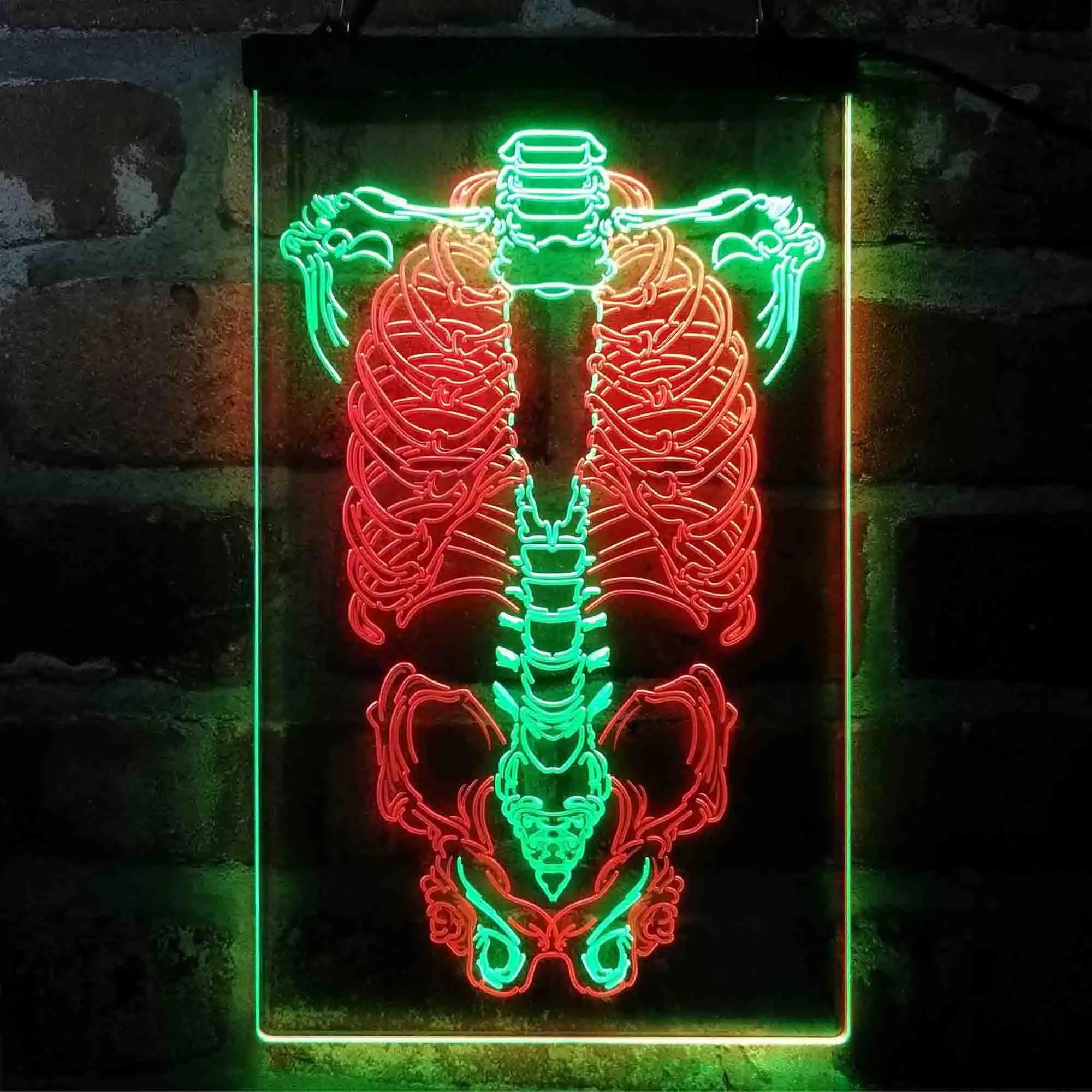 Human Body Skeleton Bond Art Dual-color LED Neon Sign st6-i4063