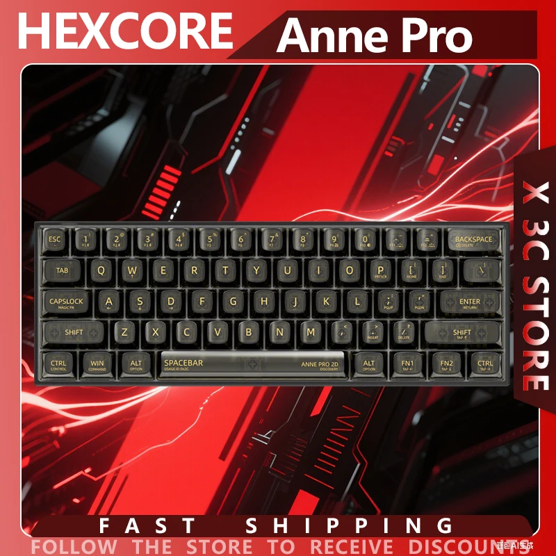 

HEXCORE Anne Pro 2D Bluetooth Mechanical Keyboard RGB Hot Swap 60% Layout Notebook Customized Gaming Keyboard PC Accessoriesle