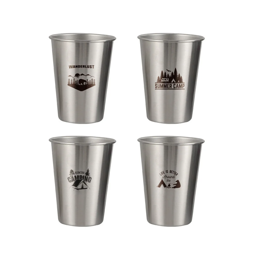 Vasos de viaje de 4 piezas para acampar, senderismo, Picnic, agua, uso