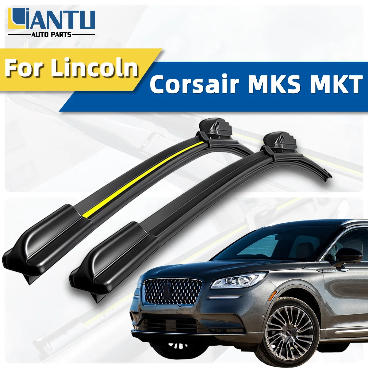 2pcs Front Windshield Wiper Fit For Lincoln Corsair MKS MKT 2009-2023 Car Wipers Blade Premium Accessorie Quiet Operation