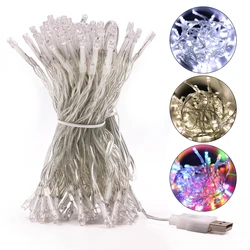 2/3/5/10m usb led string luz ao ar livre guirlandas à prova dwaterproof água luzes de fadas para o ano novo árvore de natal festa de casamento decoração