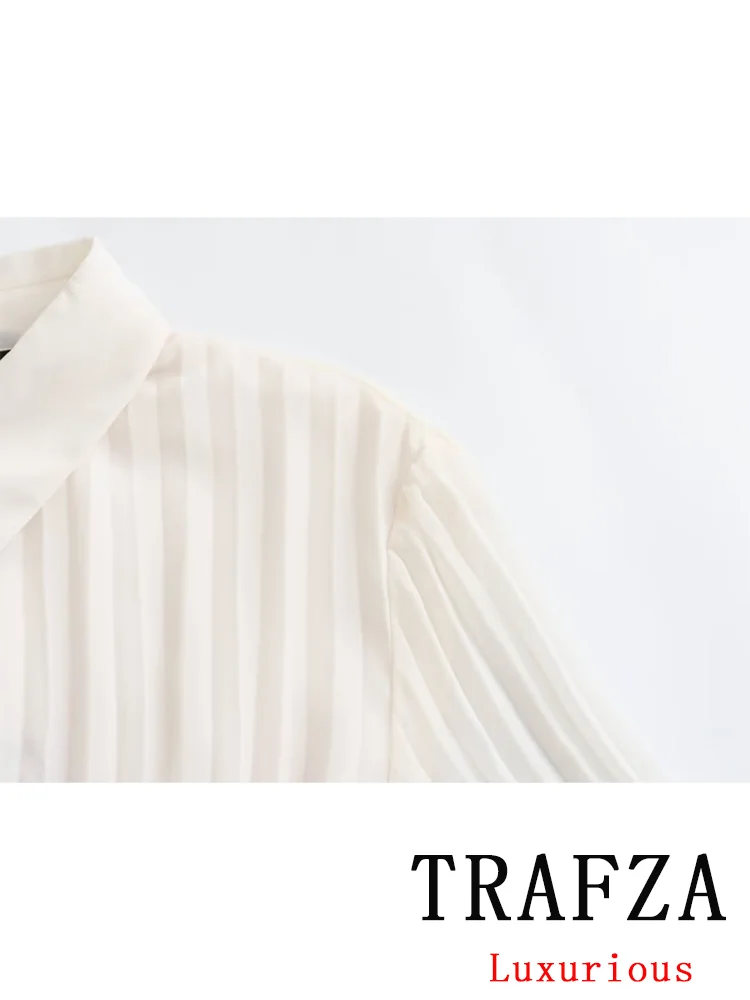 TRAFZA Vintage Casual Chic Women Dress Solid Belt Button Long Sleeve Slim Long Straight Vestidos New Fashion 2024 Spring Dress