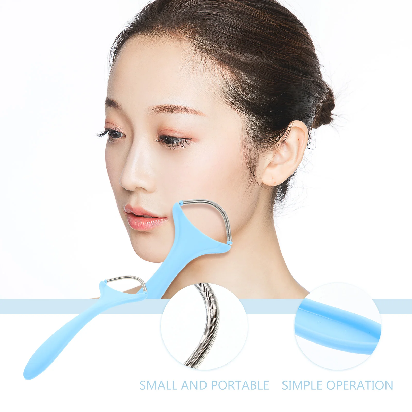 คู่มือ Facial Hair Remover เครื่องโกนหนวดฤดูใบไม้ผลิสีสุ่มการออกแบบเกลียวเดี่ยวเครื่องกําจัดขนแบบพกพาสําหรับหน้าผากแก้ม Lip Chin ปลอดภัย