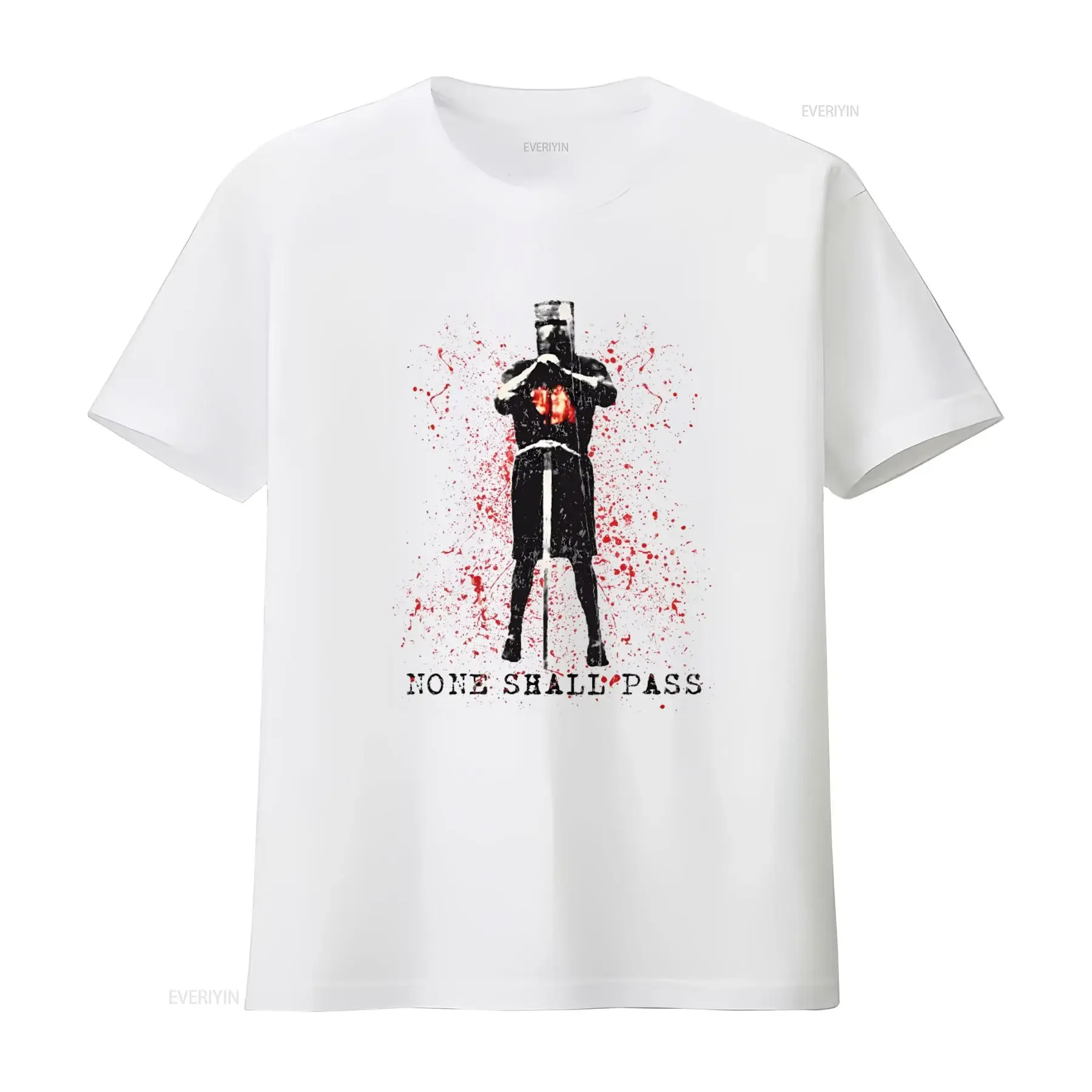 None Shall Pass Black Knight Fun of the Monty Coconut Python T Shirt for Men vintage Washed Slightly Versatile Stretched