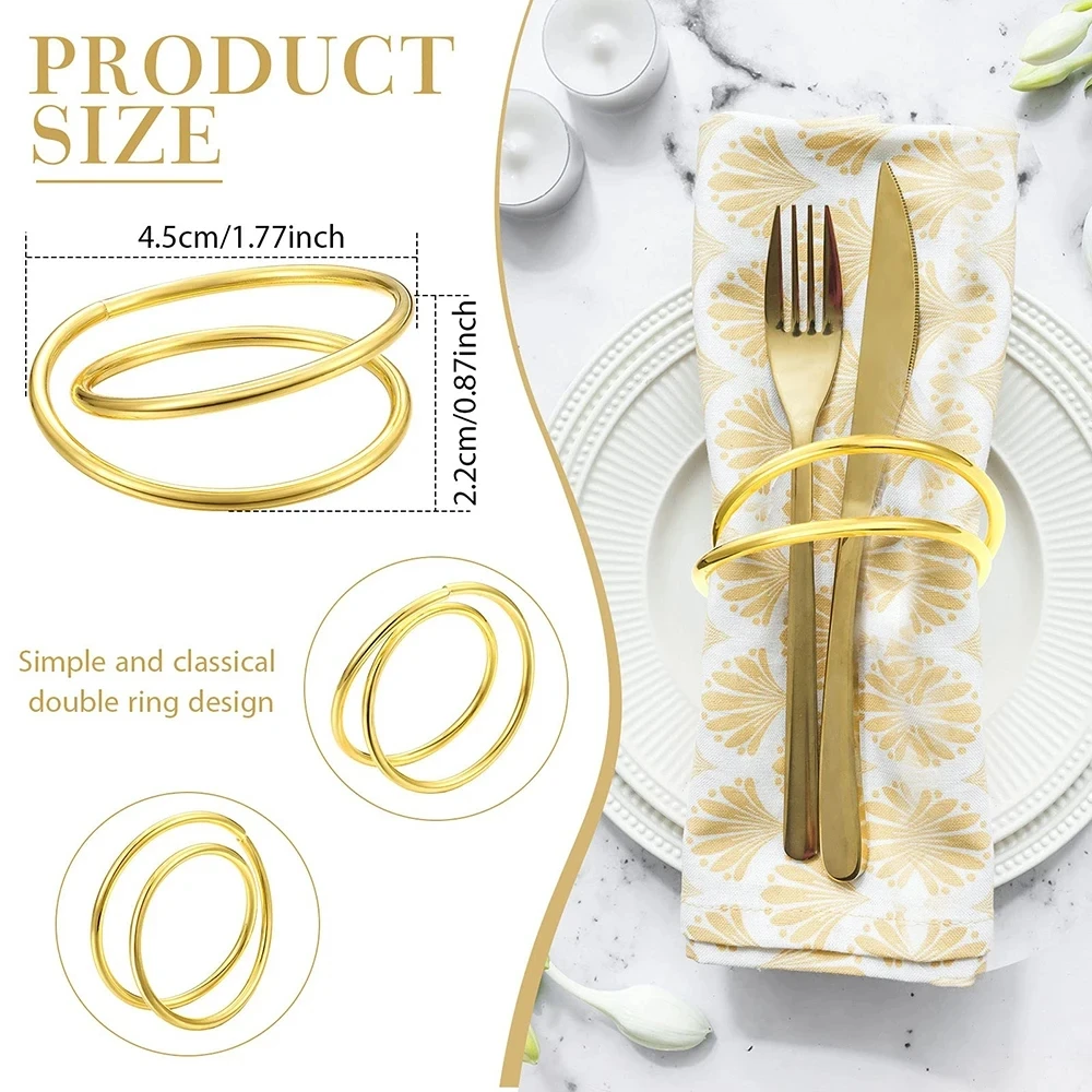 Exquisite Gold Napkin Ring Metal Napkin Rings for Wedding Party Dinner Hotel Table Decoration Napkins Holder