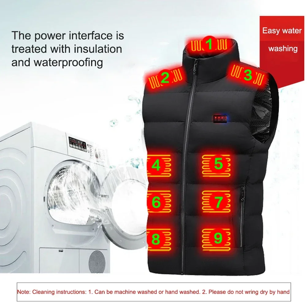 15 Zone Verwarmingsvest Heren Gewatteerde Jas Usb Smart Verwarming Kleding Winter Lichtgewicht Koude-Proof Mouwloze Ski-Jas