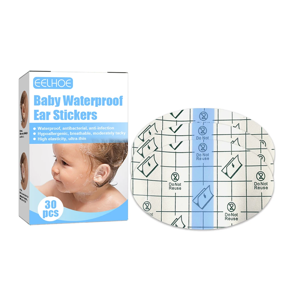

30pcs Ear Care Paste Baby Ear Protection Baby Waterproof Ear Sticks Infant Nursing Ear Patches for Salon Hairdressing for Shower