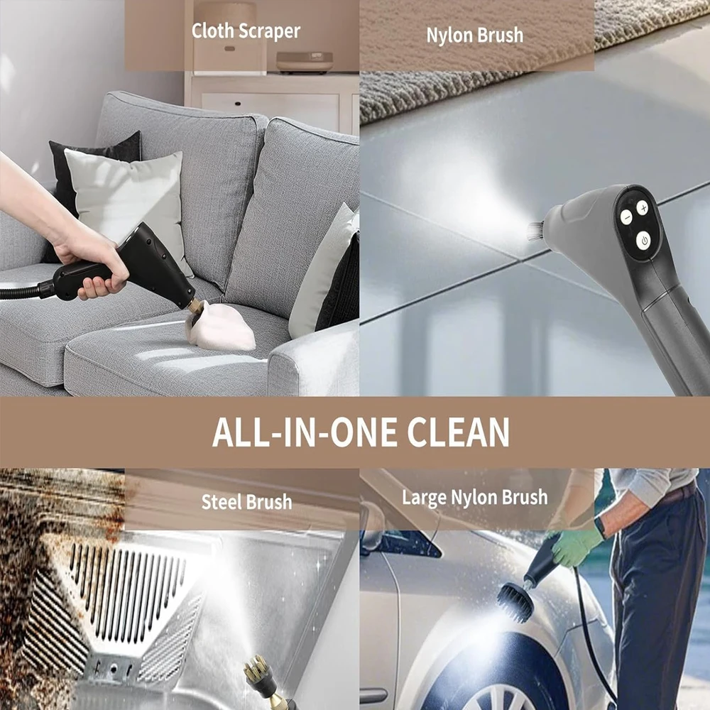 Portable High Pressure Steam Cleaner Adjustable Pressurized For Windows, Kitchen, Floor, All Kitchen1200ml Tank For Household