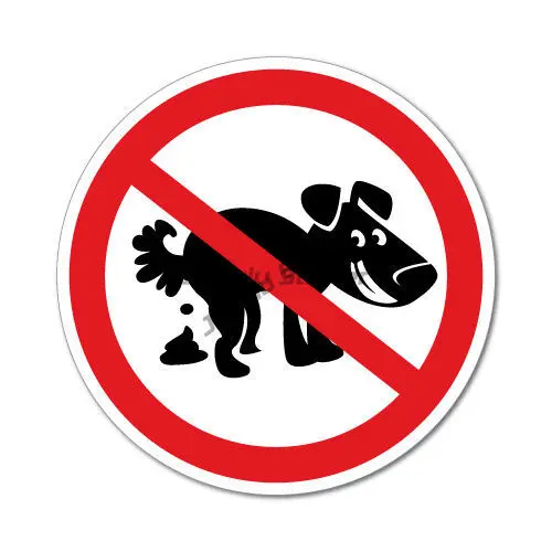 No Pet Dog Pooping Sign Decal Safety Sign Car Vinyl Bumper Window Phone Trunk Guitar Cover scratches Exterior Decor