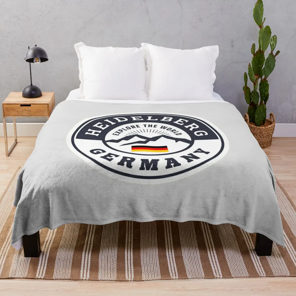 

Heidelberg Germany Black and White Crest Throw Blanket heavy to sleep Polar Decorative Beds Hairys Blankets