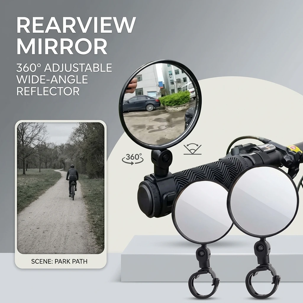 Electric Bike Rearview Mirror Convex Mountain Bike Reflector Mirror for Enhanced Visibility And Safety