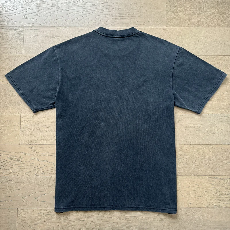 Vale Valley American Retro Boxing Print Trendy Brand Ins Washed Vintage Loose Pure Cotton Short Sleeve T-Shirt for Youth