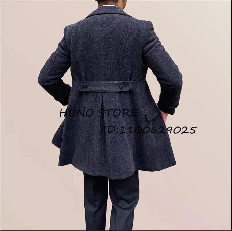 Long Coats for Men 39 Herringbone Long Jacket Double Breasted Slim Lapels Coat Men\'s Cold Blouse Choice Super Offers Herren Man