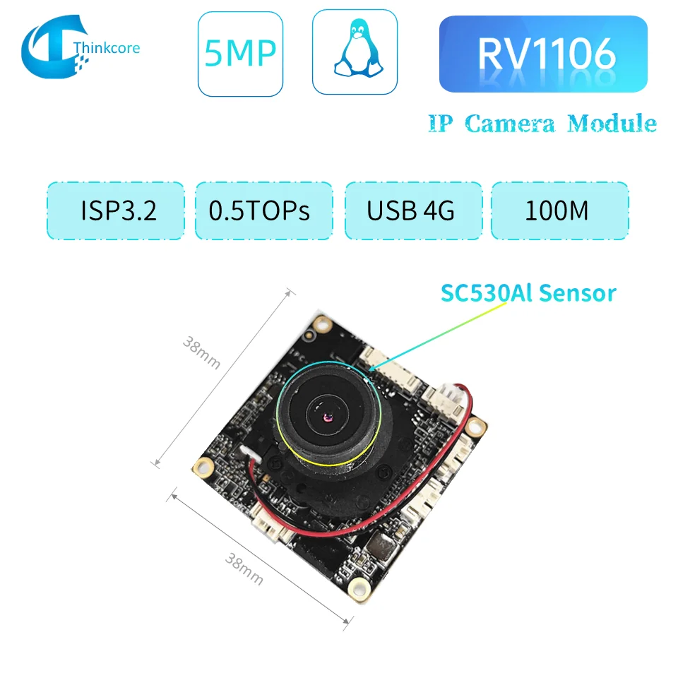 

Rockchip RV1106 Camera Module With 5MP SC530AI Sensor G3 256 2Gb NAND RKNN AI Linux Wifi Small Mini IP CCTV Security Camera