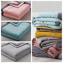 New Double Sided Cooling Blanket Cold Effect Breathable Conditioning Quilt Spring Summer Solid Color Cooler Quilt