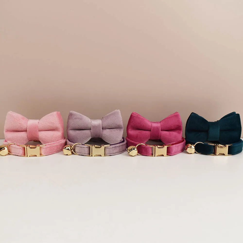 Simpatico collare per gatti Bowknot collare per gatti personalizzato con collana di collari per gattini con targhetta identificativa con incisione a