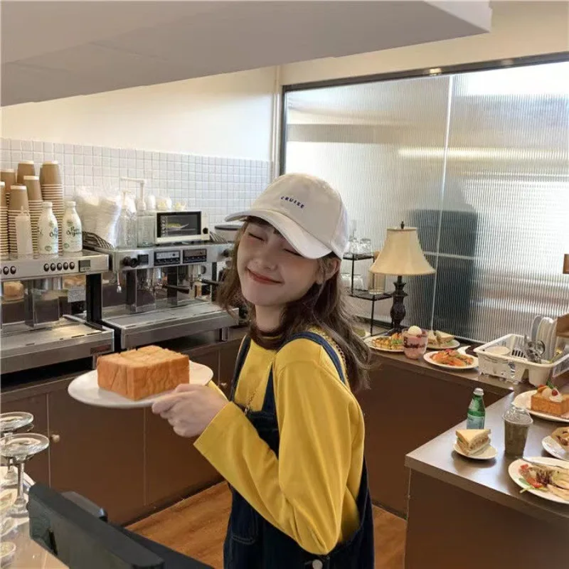 

Baseball Cap Small Fresh Letter Embroidered Duckbill Cap Simple Men's and Women's Casual Hat Showing Face Style Couple Hat