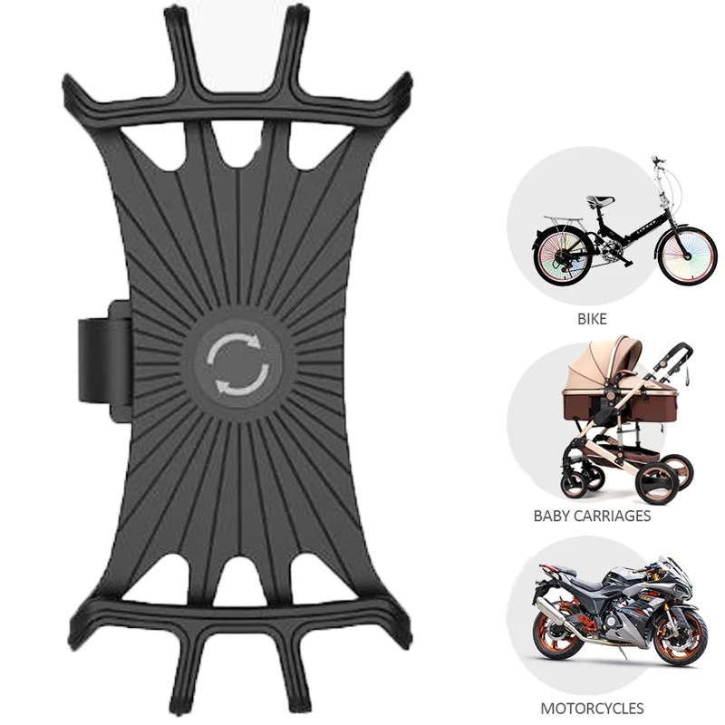 

360 Rotate Bicycle Mobile Phone Holder Rotating Silicone Bicycle Smartphone Holder Motorcycle Handlebar Holder For 4 - 6 Inches