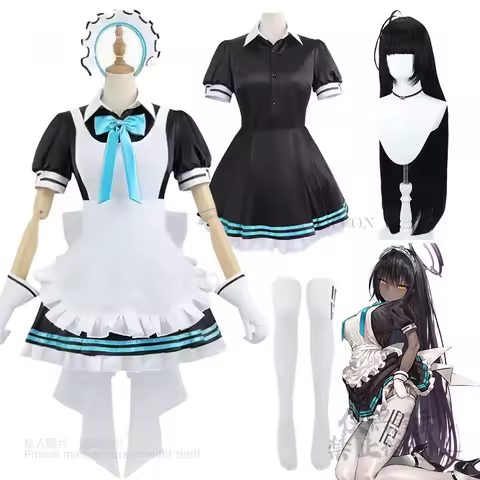 Kakudate Karin Cosplay Costume Anime Game Blue Archive Cute Maid Lolita Dress Outfits 90cm Wigs Halloween Party Women Customized
