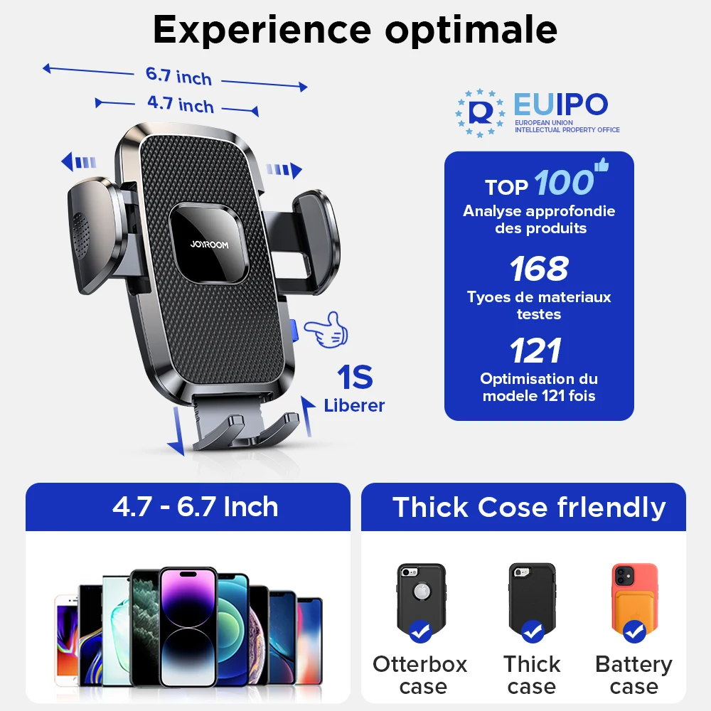 Joyroom Phone Holder for Car【360° Widest View】, Universal Handsfree Phone Mount for iPhone 15 14 13 12 Pro Max Huawei Xiaomi image 6