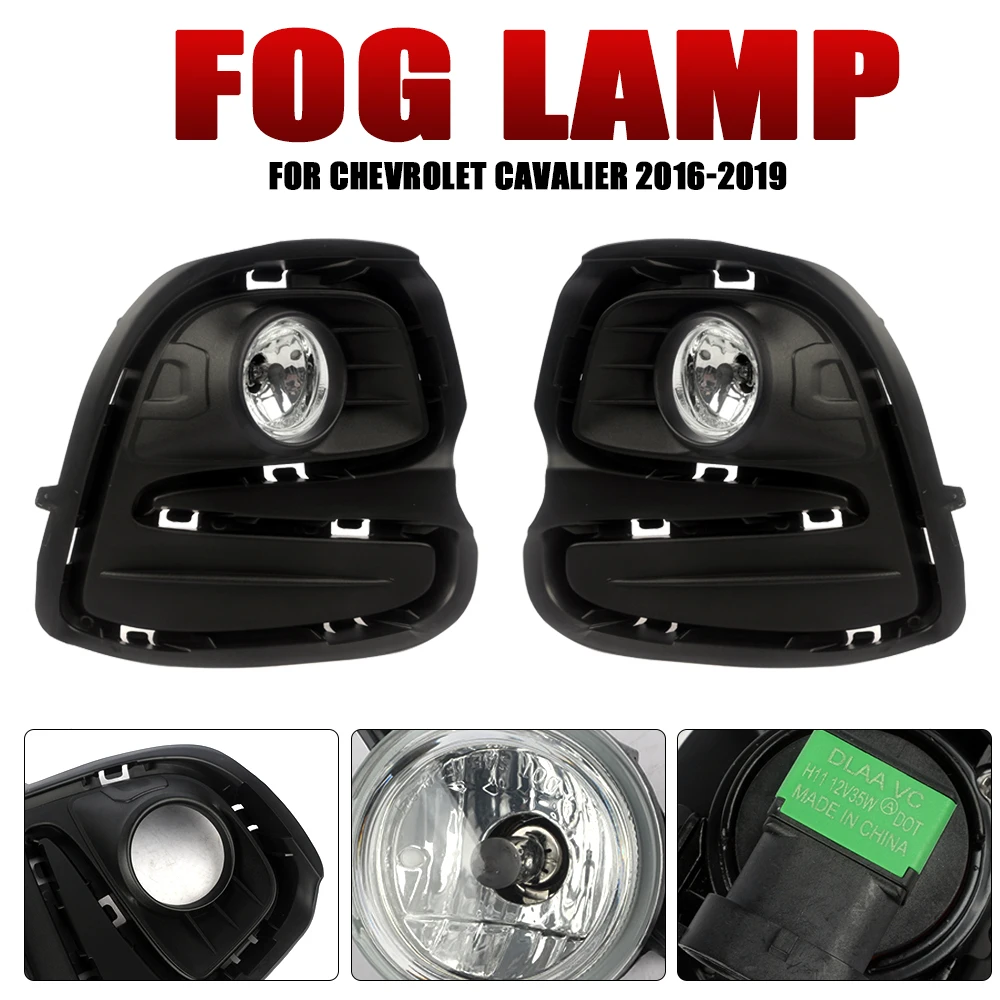 Front Bumper Fog Lamp Upgrade Kit FOR Chevrolet CAVALIER 2016 2017 2018 2019 Version Additional Foglight Set Switch + Wiring