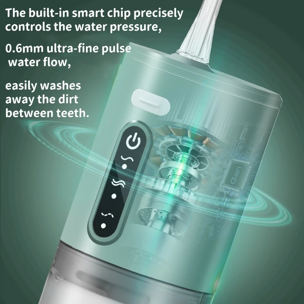 Dental Oral Irrigator 8 Jet Tip Portable Dental Water Flosser USB Rechargeable 280ml Tank 3 Three frequency pulses Teeth Cleaner