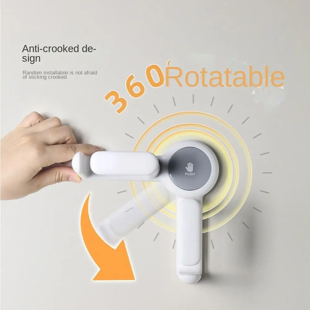 Multifunctional Rotatable Washbasin Hook Self-locking Wall Mounted Suction Cup Hook Punch-free Towel Hanger Bathroom Accessories