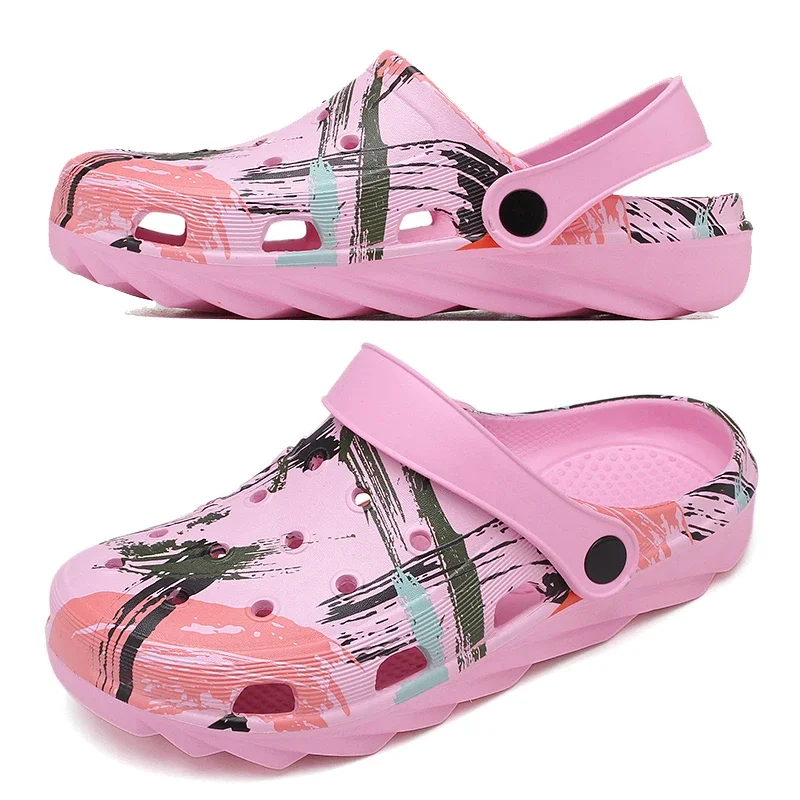 2024 Men's Slippers Camo Outdoor Clog Beach Sandals Men's Soft EVA Indoor Family Slide Flip-flops Hollow  Et Chaussures Sandals