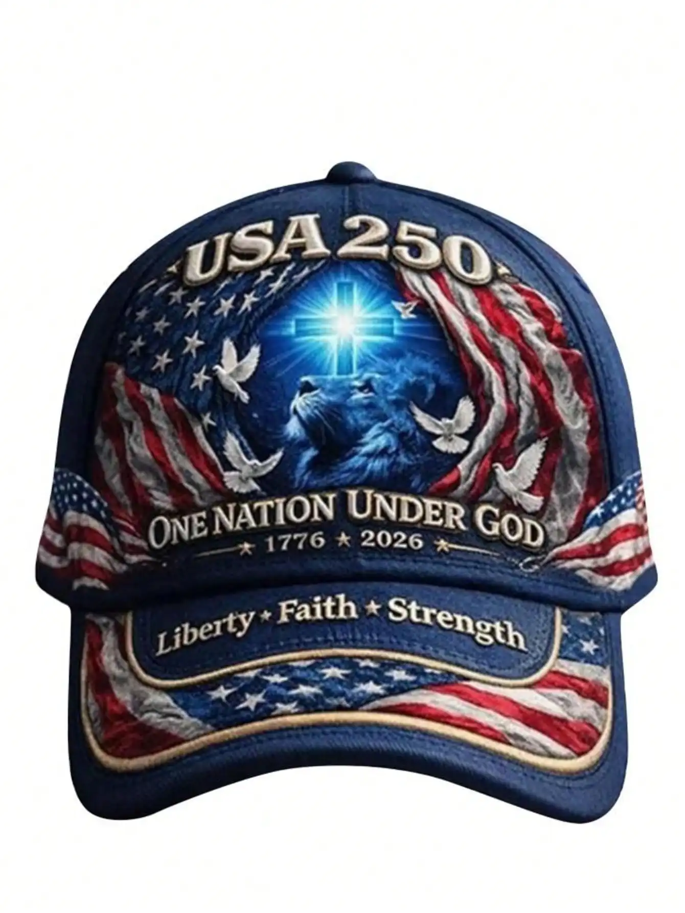 1776-2026 US 250th Anniversary Lion Of Judah Baseball Cap Adjustable One Nation Under God Commemorative Hat Biblical Gift - Image 2