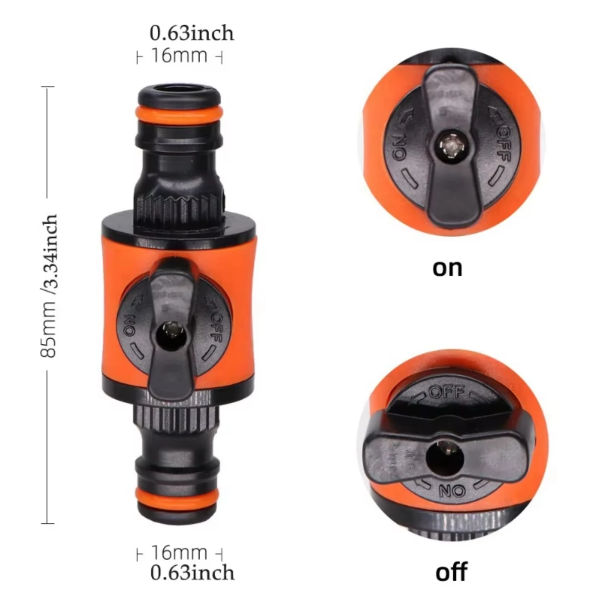 1PC Watering Irrigation Car Wash 16MM Equal Garden Hose Shut Off Valve Fitting Plastic Tubing Tap Adapter Quick Joint