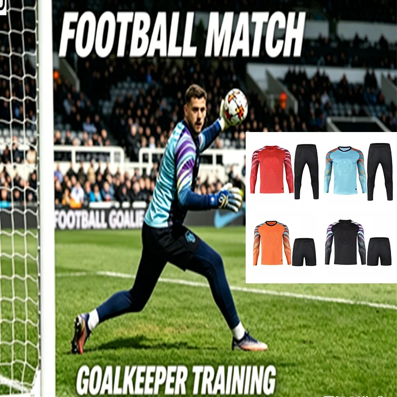 Protective Football Goalkeeper Jersey for Men Boys Custom Training Tracksuit Futsal Soccer Team Uniform Suit